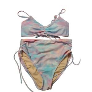 Blushing Brunette Tie Dye‎ Bikini Small Pool Vacation Beach Swim Travel Summer